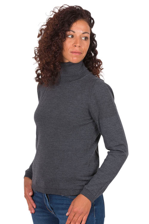 Pull laine col roulé
