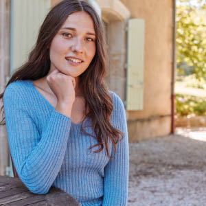 Pull en laine mohair col V