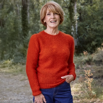 Pull laine mohair col rond pour femme 
