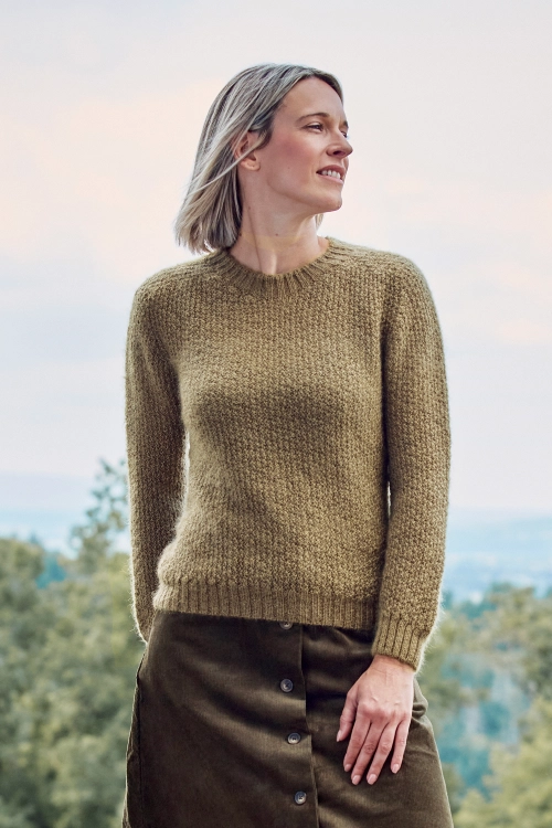 Pull laine mohair col rond pour femme 