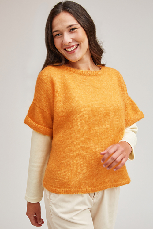 Pull laine manches courtes  