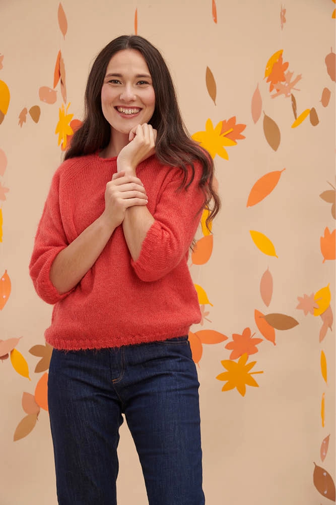 Pull manches 3/4 en mohair et soie