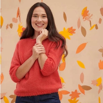 Pull manches 3/4 en mohair et soie