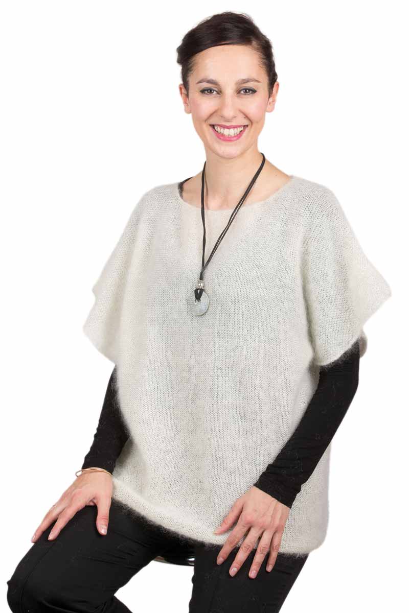 Pull en laine mohair manches courtes T.44-52