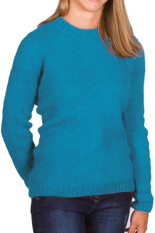 Pull en laine mohair col Rond Bonnes affaires
