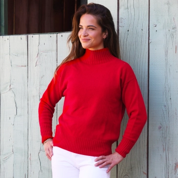 Pull laine recycl&eacute;e col roul&eacute; Alice