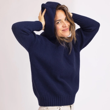 Pull &agrave; capuche laine recycl&eacute;e Louise