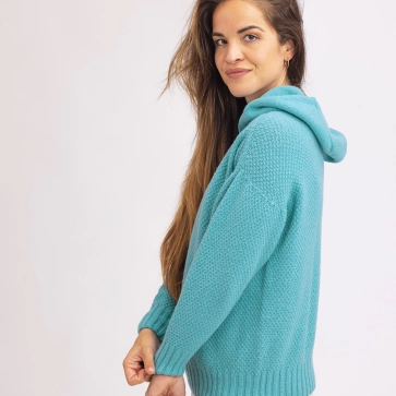 Pull à capuche laine recyclée Louise