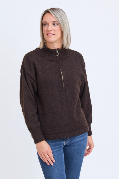 Pull laine yack col chemine femme ymzf 6