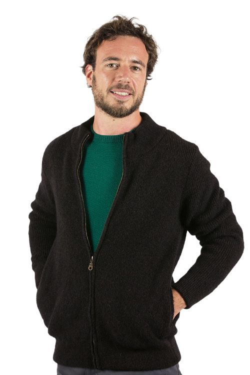 Blouson laine homme zippé yack-mohair et soie