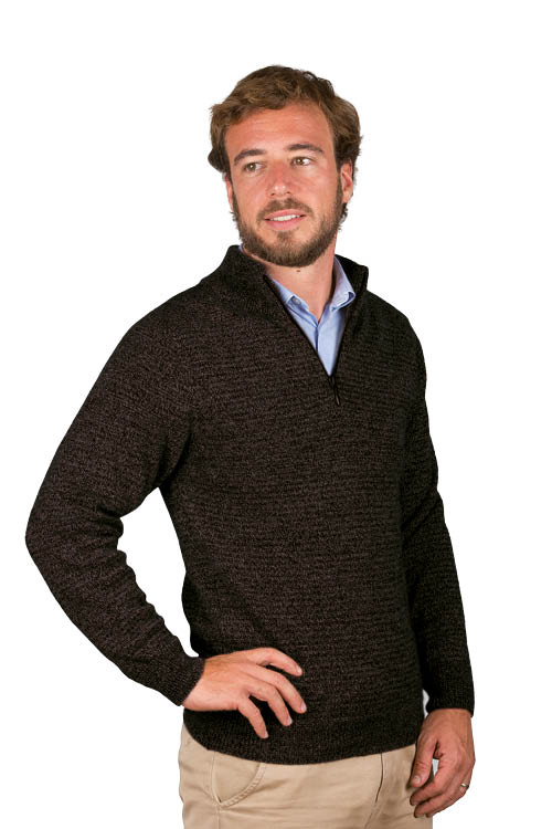 Pull en laine Homme yack col zippé Bonnes affaires