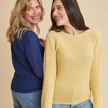 Pull col rond en lin