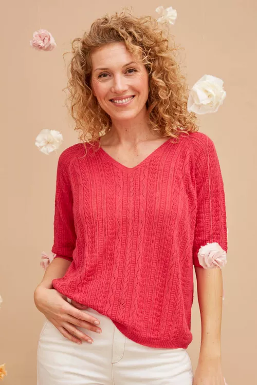 Pull lin coton bio seacell dentelle lcspn pe24 3