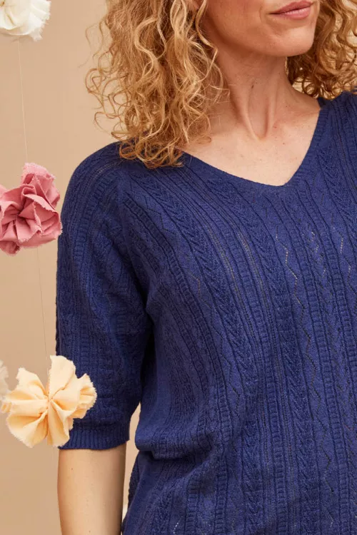 Pull lin coton bio seacell dentelle lcspn pe24 5