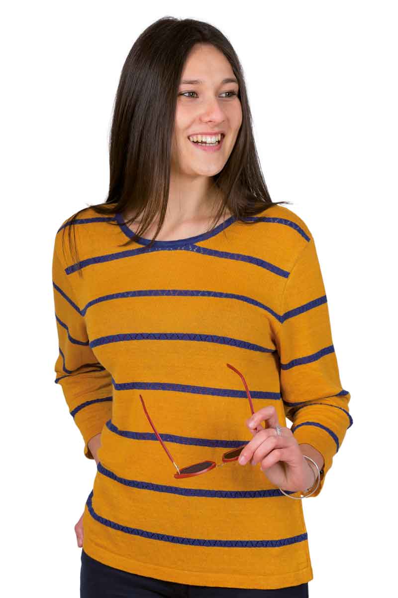 Pull en lin fin col rond Bonnes affaires
