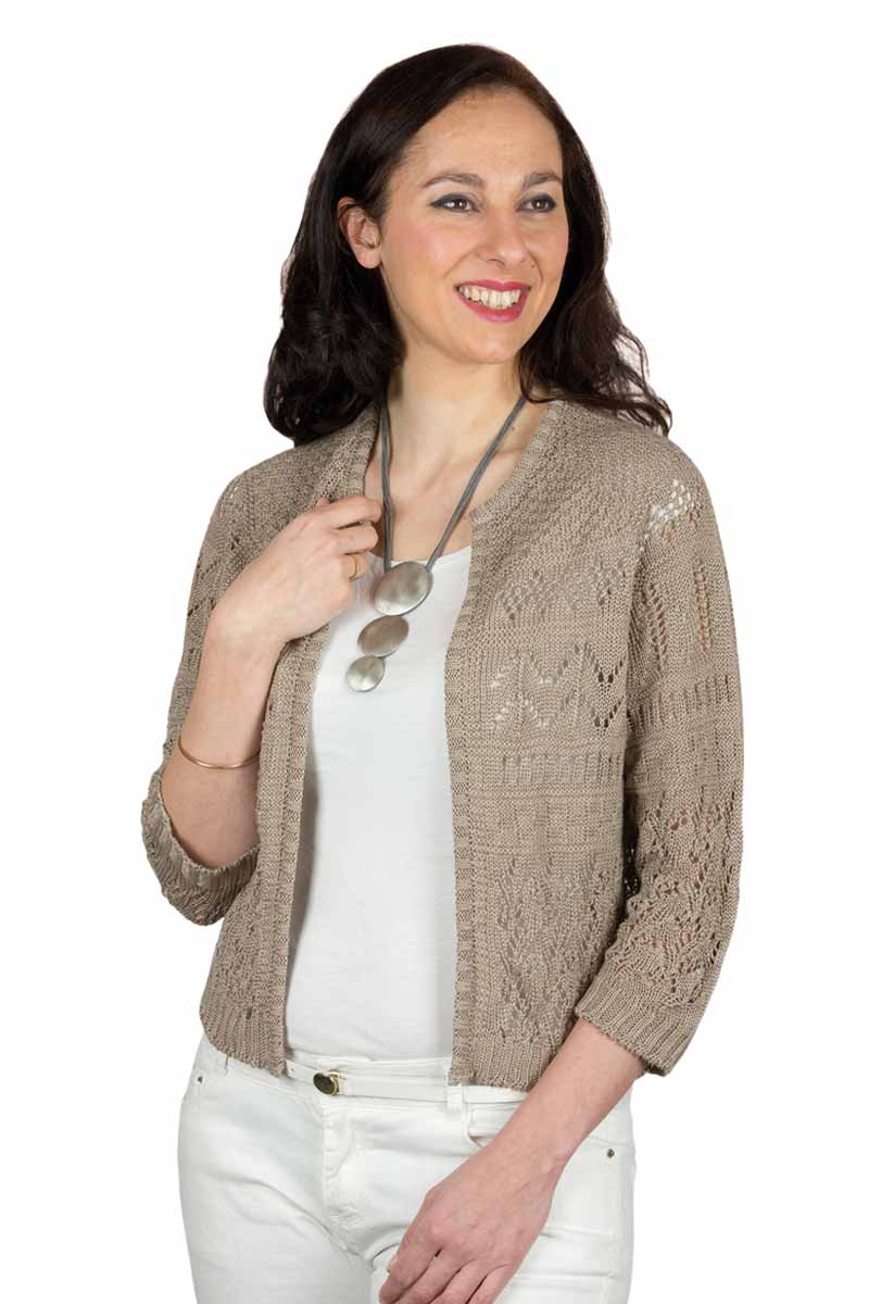 Cardigan court en lin Bonnes affaires
