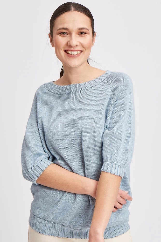 Pull manches courtes lin coton seacell femme lcspmc pe24 1