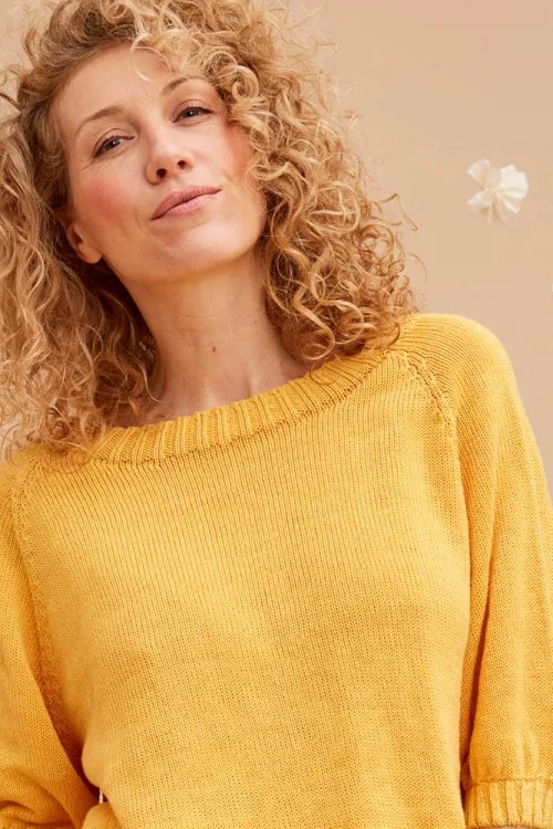 Pull manches courtes lin coton seacell femme lcspmc pe24 7