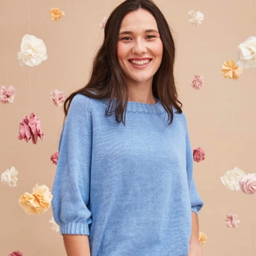 Pull manches 3/4 lin et coton bio/seacell pour femme 