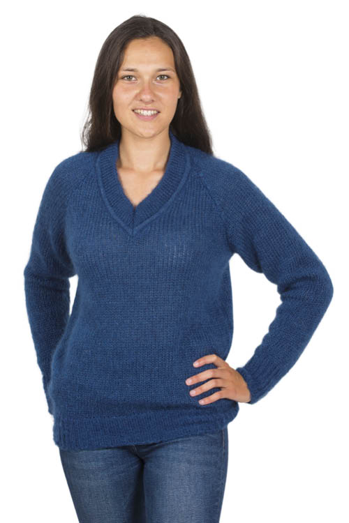 Pull mohair col V