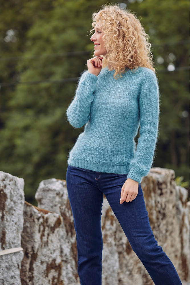 Pull mohair col rond pour femme