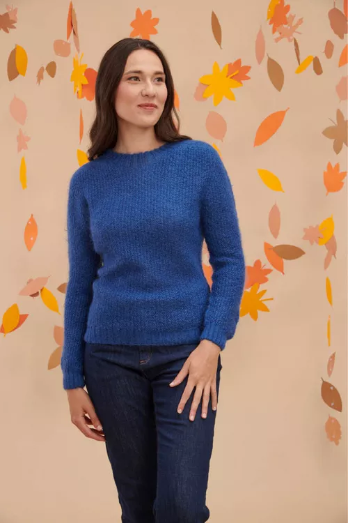 Pull laine col rond point de riz