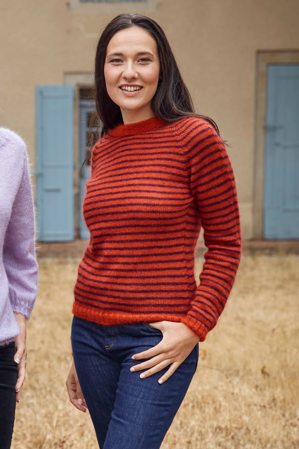 Pull mohair rayures femme PFR 2