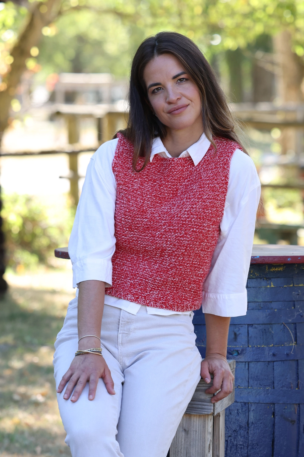 Pull en laine recyclé sans manches pour femme Mabel