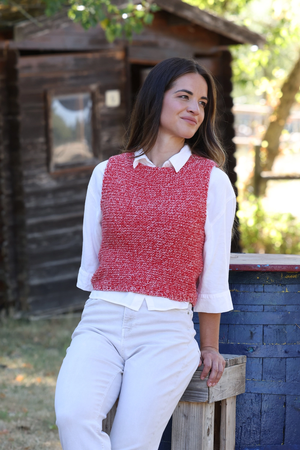 Pull sans manche laine recyclee bobmabel femme 2