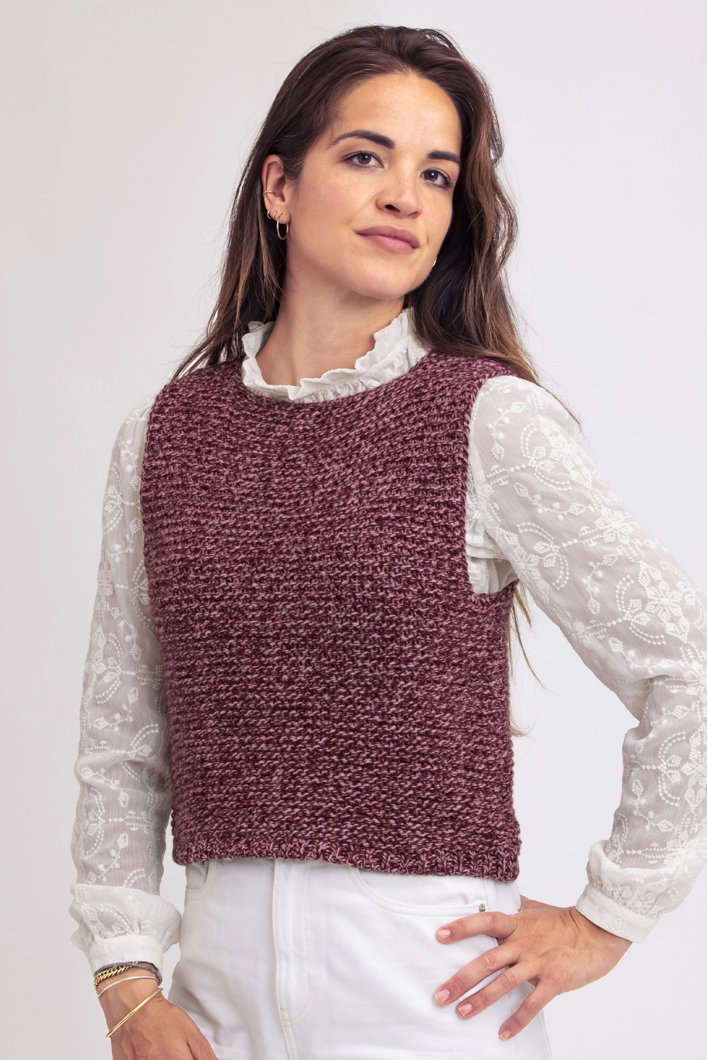 Pull sans manche laine recyclee bobmabel femme 4