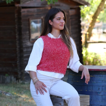 Pull en laine recycl&eacute; sans manches pour femme Mabel