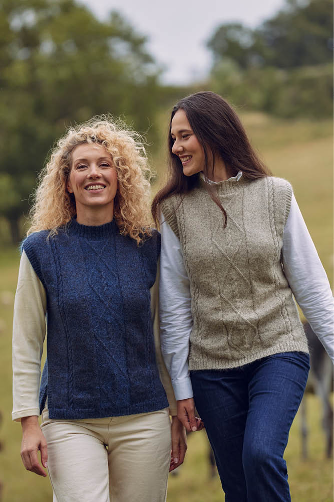 Pull en laine yack sans manche pour femme