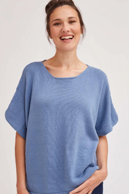 Pull tunique en coton bio pour femme