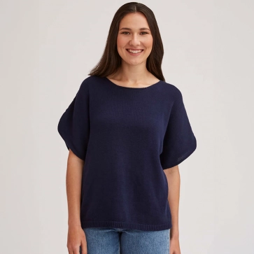 Pull tunique en coton bio pour femme
