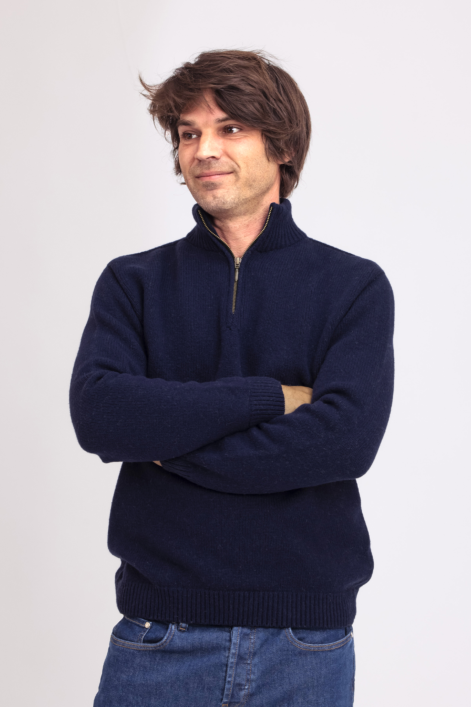 Pull zippé laine recyclee bobgasp homme 2