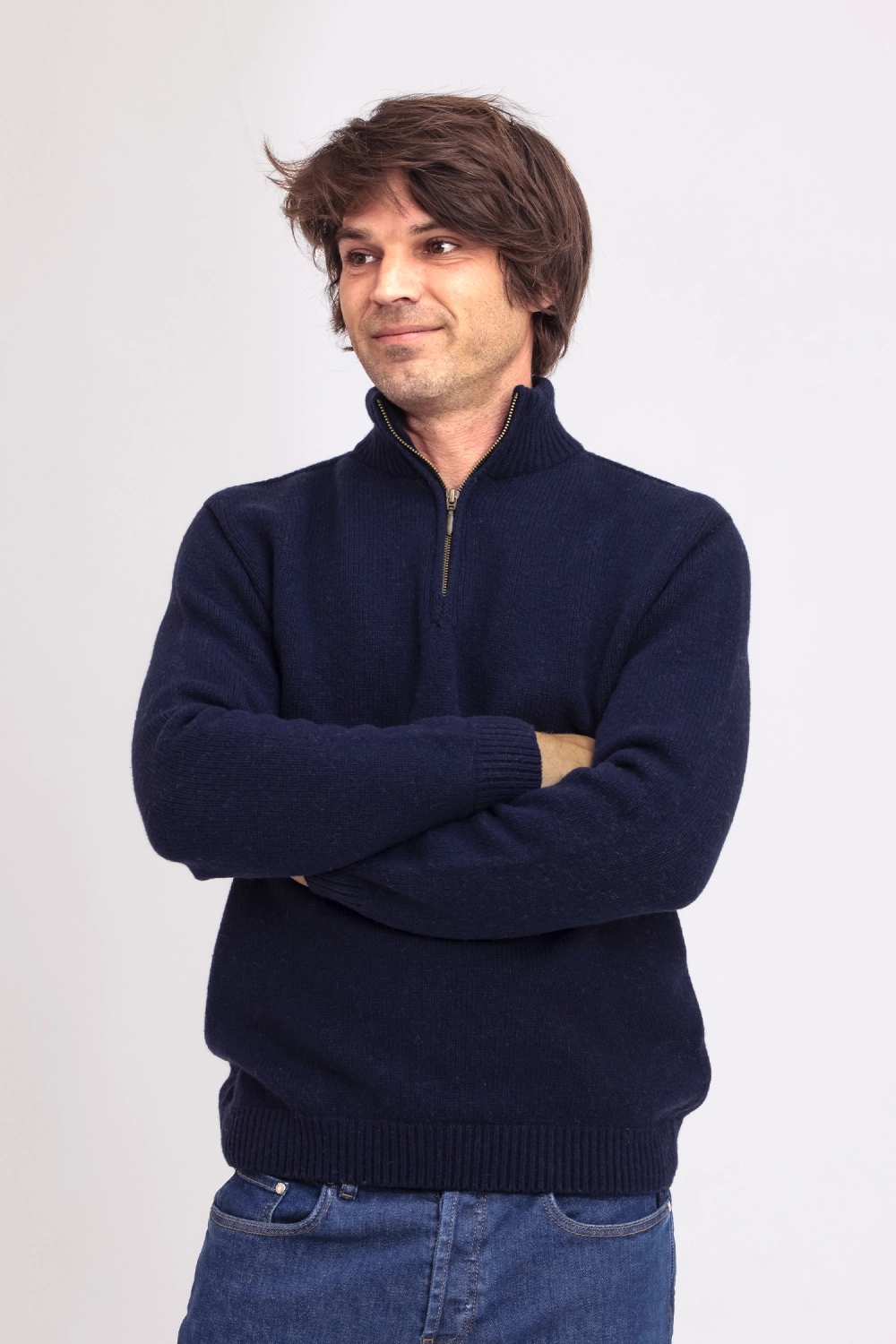 Pull zippé laine recyclee bobgasp homme 2