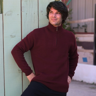 Pull en laine recycl&eacute; col camionneur pour homme Gaspard
