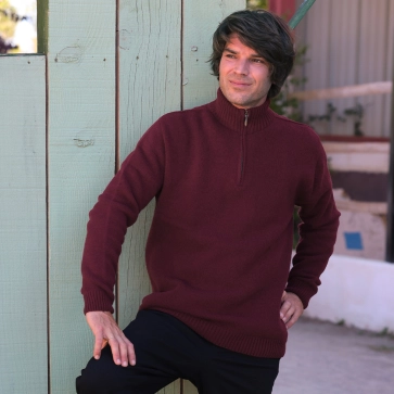Pull en laine recyclé col camionneur pour homme Gaspard