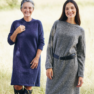 Robe pull en laine longue