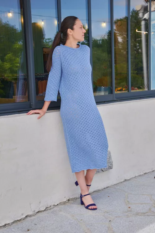 Robe longue en coton recyclé et bio