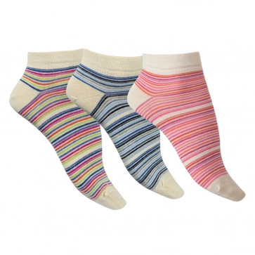 Socquettes coton bio à rayures multicolores