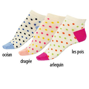 Socquettes coton peigné à pois Bonnes affaires