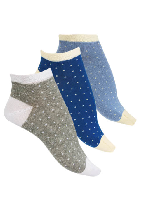 Socquettes coton peigné à pois