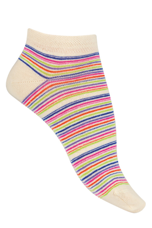 Socquettes courtes coton Rayures Multicolores