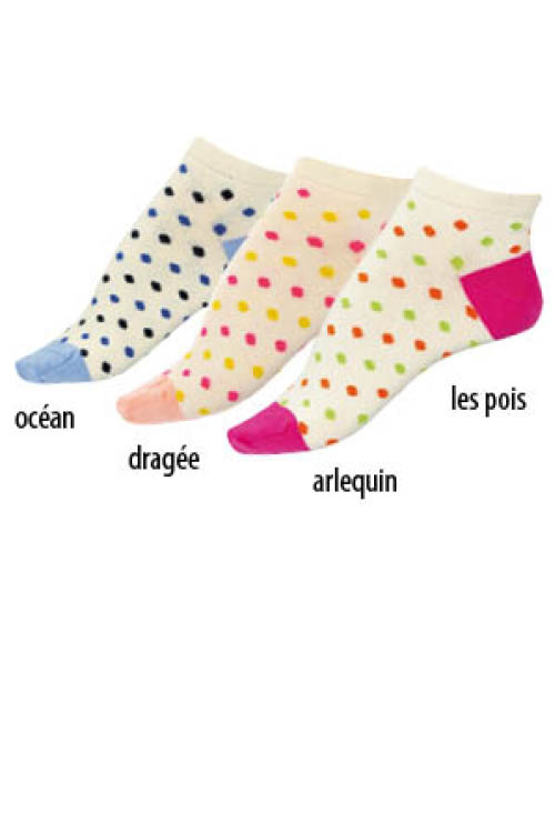 Socquettes courtes coton à pois