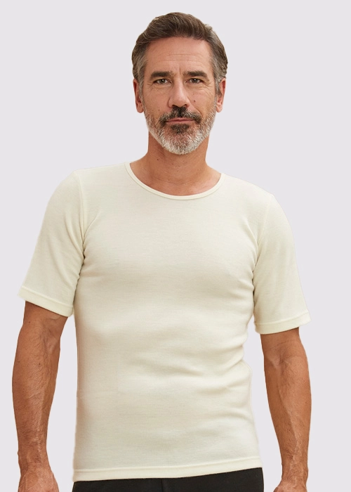 T shirt laine merinos manches courtes col rond homme tcrh2