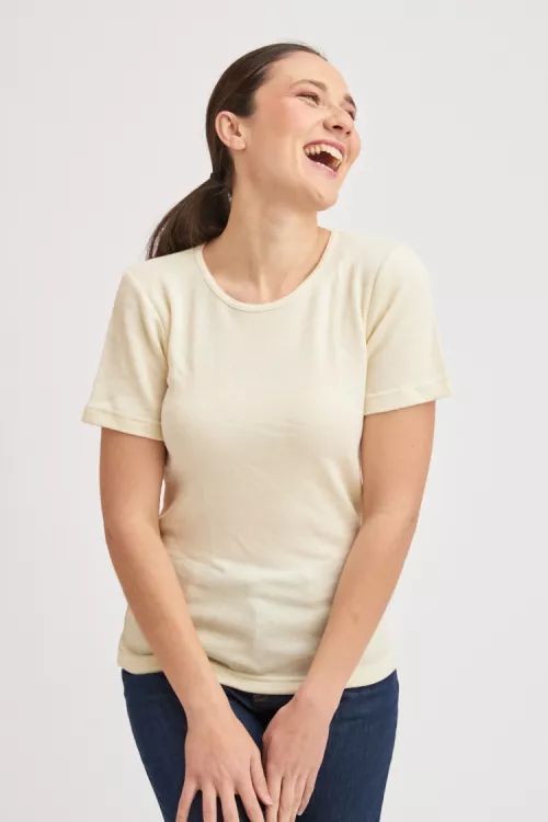 T-shirt laine mérinos manches courtes pour femme