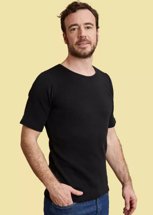 T-shirt laine mérinos manches courtes pour homme
