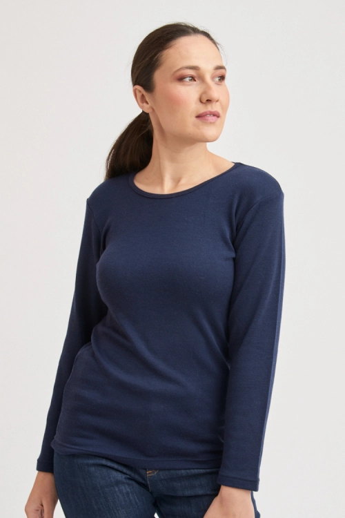 T-shirt laine mérinos manches longues pour femme
