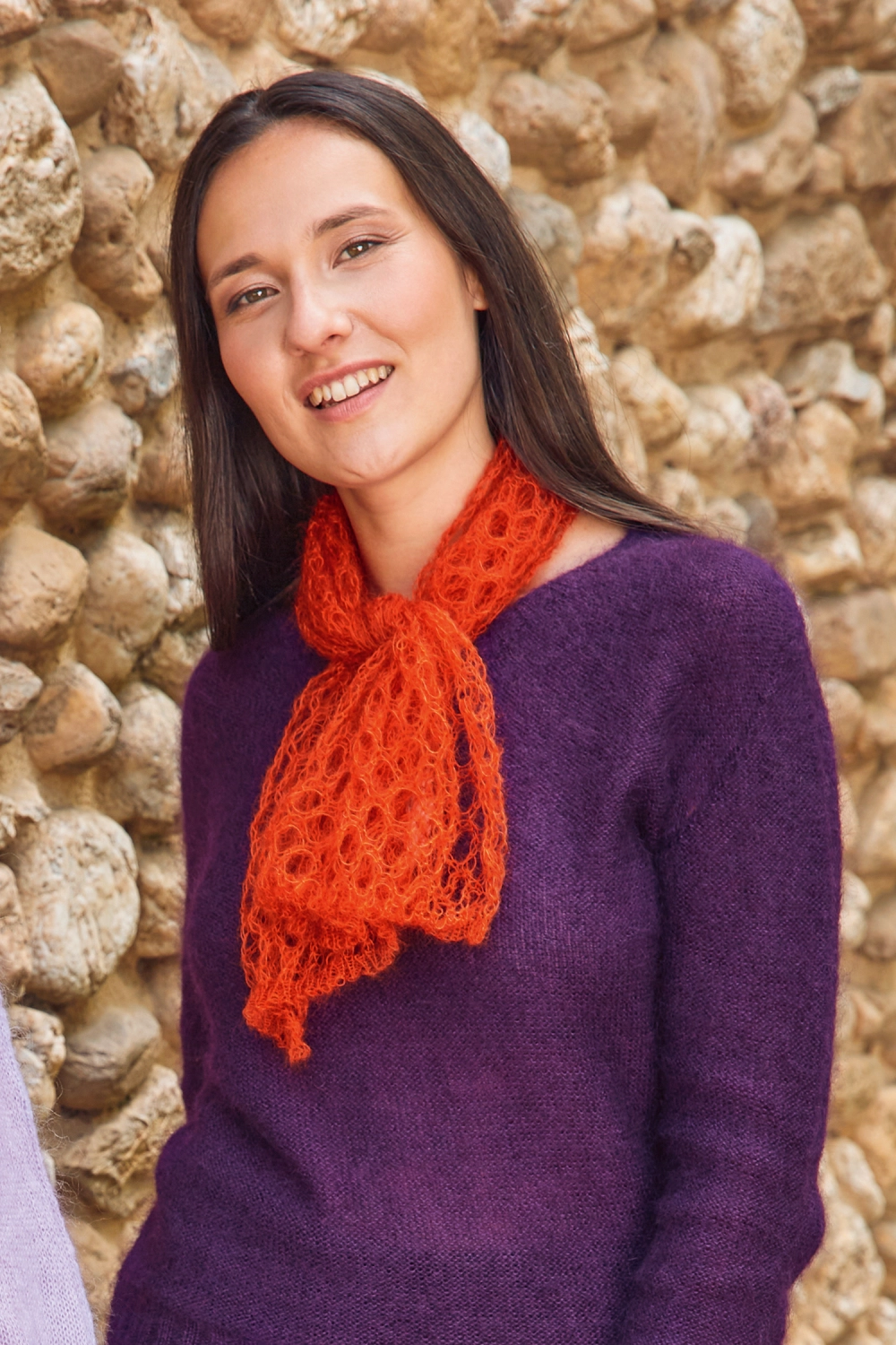 Tour de cou mohair et soie pour femme 